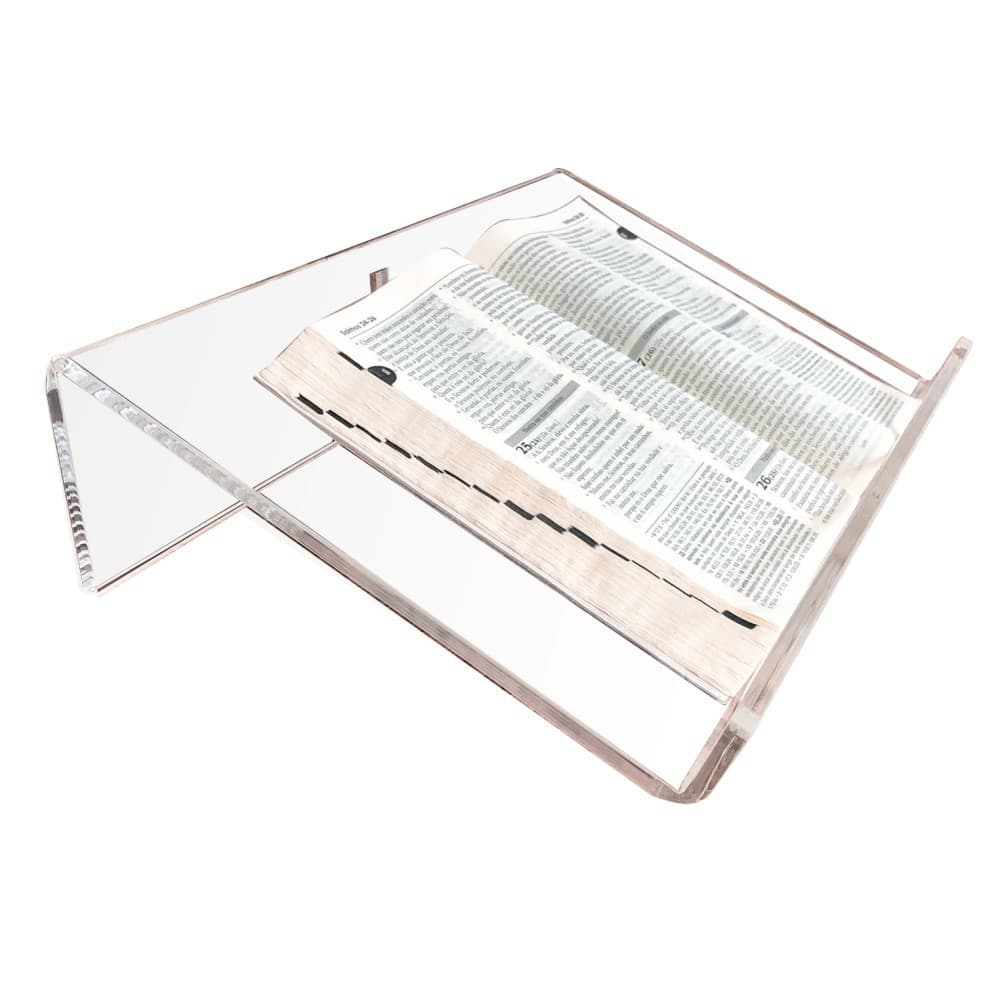 Estante de Mesa Para Missal em Acrilico Suporte Porta Bíblia de Mesa