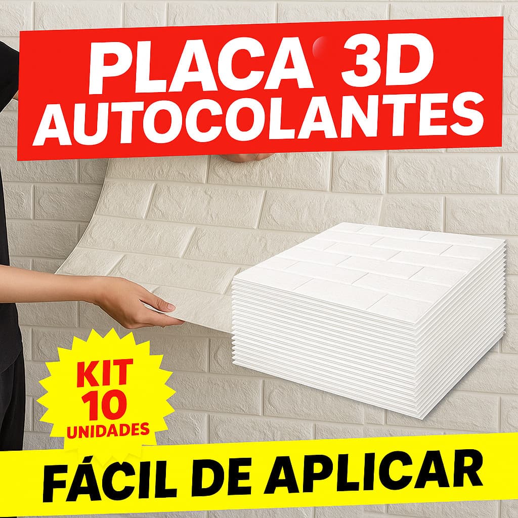 Placas 3D Autocolante Tijolo Decorativo Branco Adesivo Quarto Sala Banheiro Envio Imediato