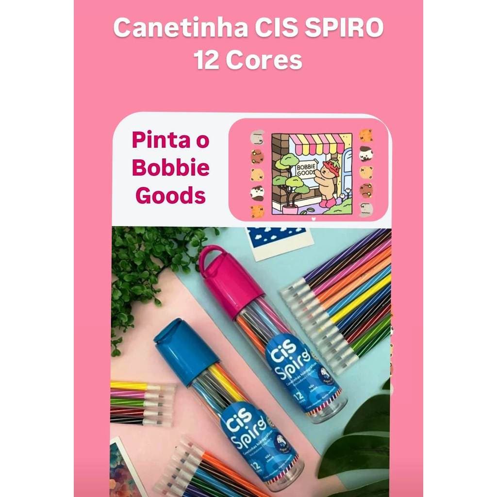 CANETINHA HIDROGRÁFICA SPIRO 12 CORES COM POTE - CIS