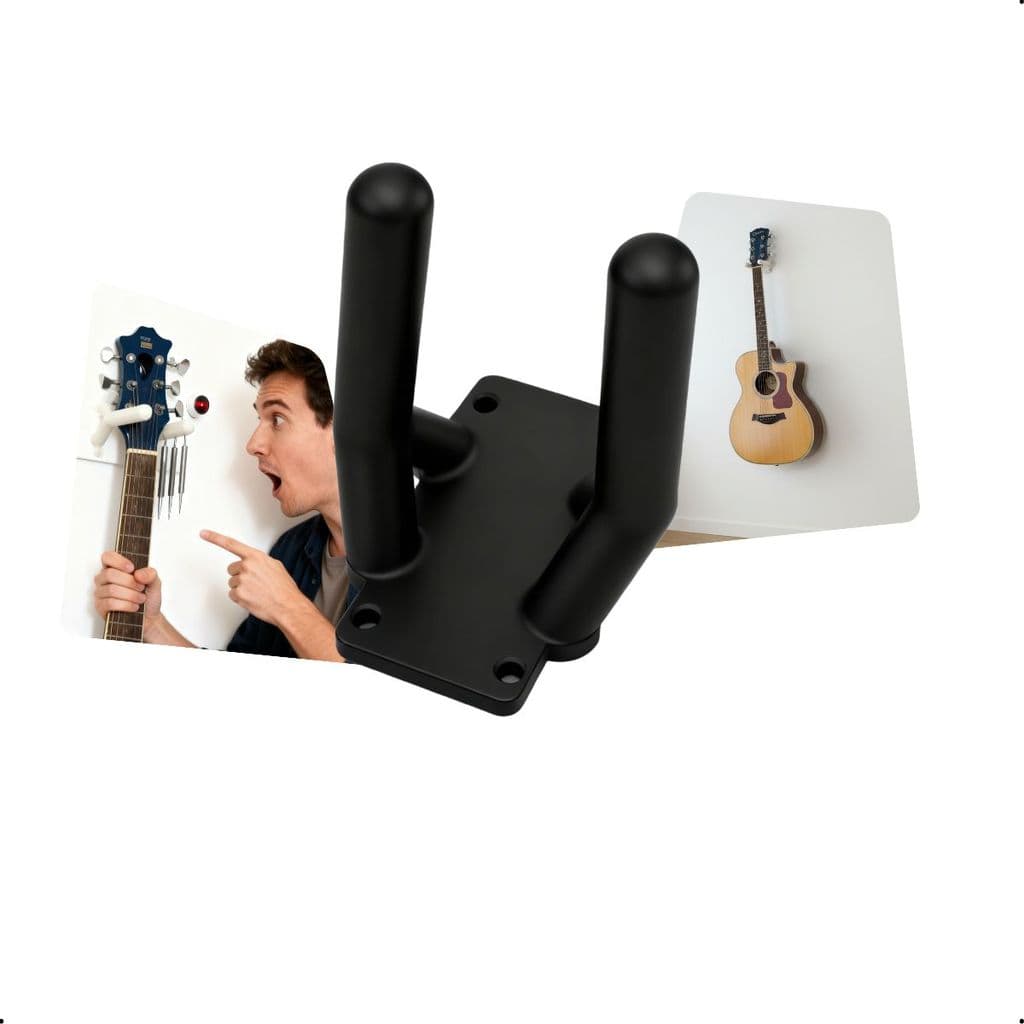 Suporte De Parede Para Instrumentos Musicais Violão Guitarra Baixo Ukulele Em Material Reforçado