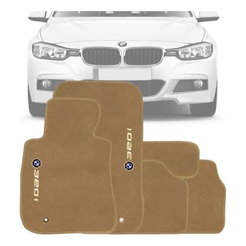 kit Tapete Feltro Confort Bege Bmw 320 I 5pçs 2015 2016 2017 S/FUROS