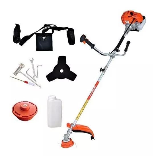 Roçadeira Aparador de Grama Cortador Profissional 3hp 63Cc 2T Com lâmina e Acessórios NK