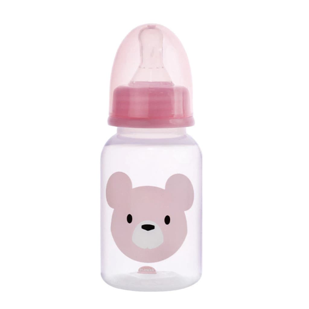Mamadeira Ursinho Baby 150ml com Bico de Silicone e Tampa Protetora – Rosa ou Azul