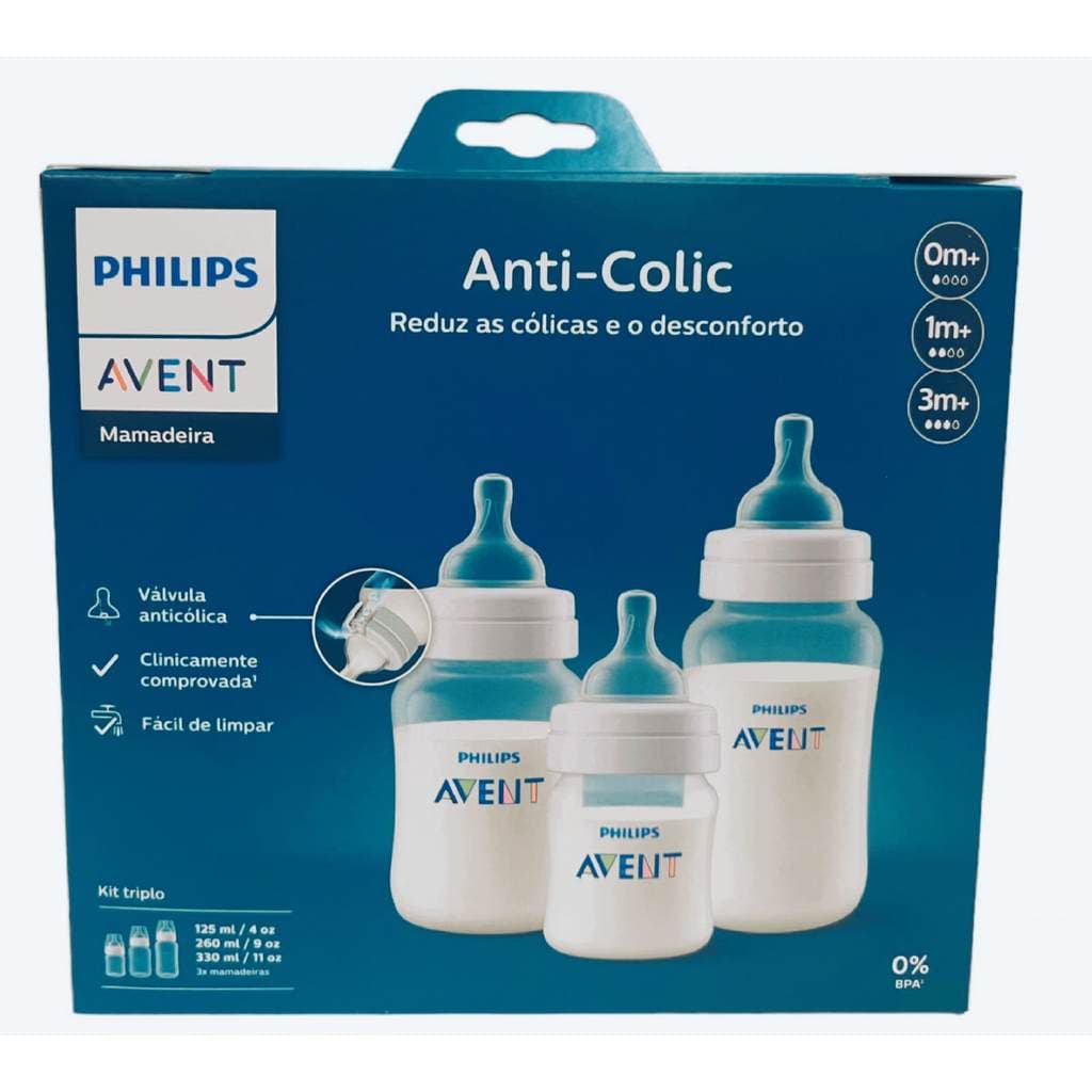 Mamadeiras Anti-Colic Transparente 125ml/260ml/330ml - Avent