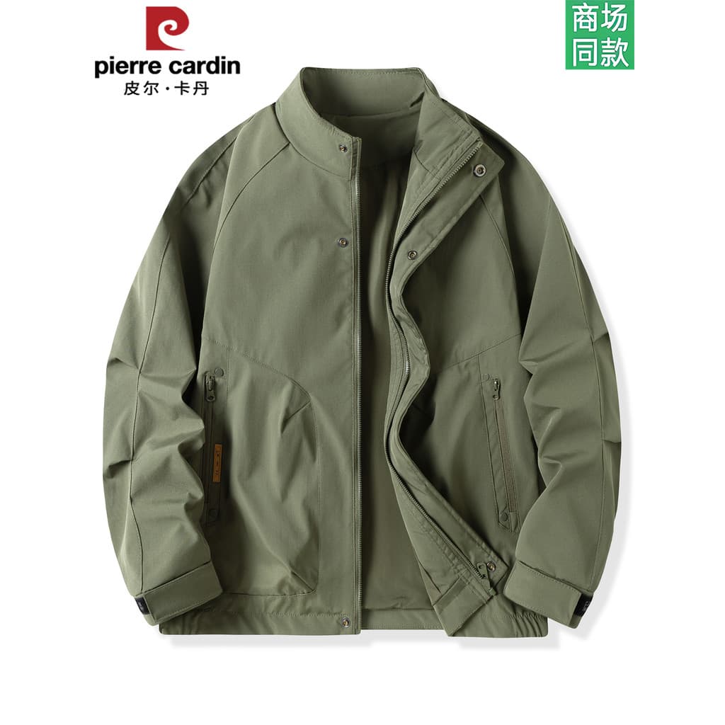 Pierre Cardan gola alta curta jaqueta Casual masculina primavera outono solto ferramentas simples All-Match jaqueta na m