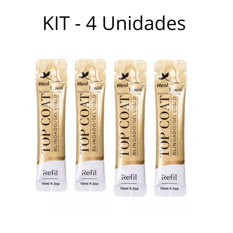 KIT SACHES TOP COAT BLINDADO REAL LOVE 10ml