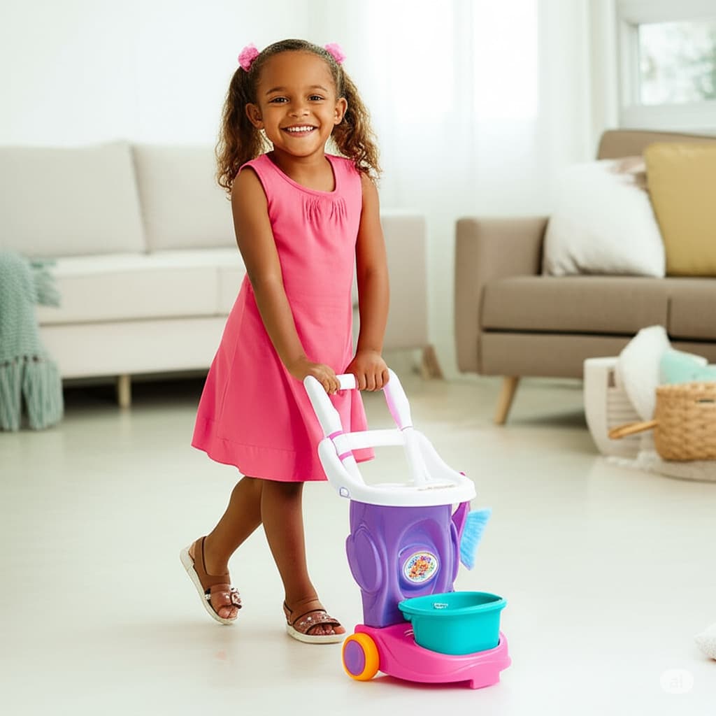 Carrinho De Limpeza Infantil Brinquedo Meninas Cleaning Colorido Sortido
