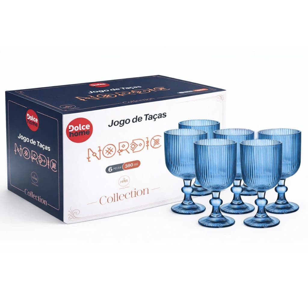 Jogo De Taças 6 Peças Grafiato Canelada Linha - Nordic 380ML
