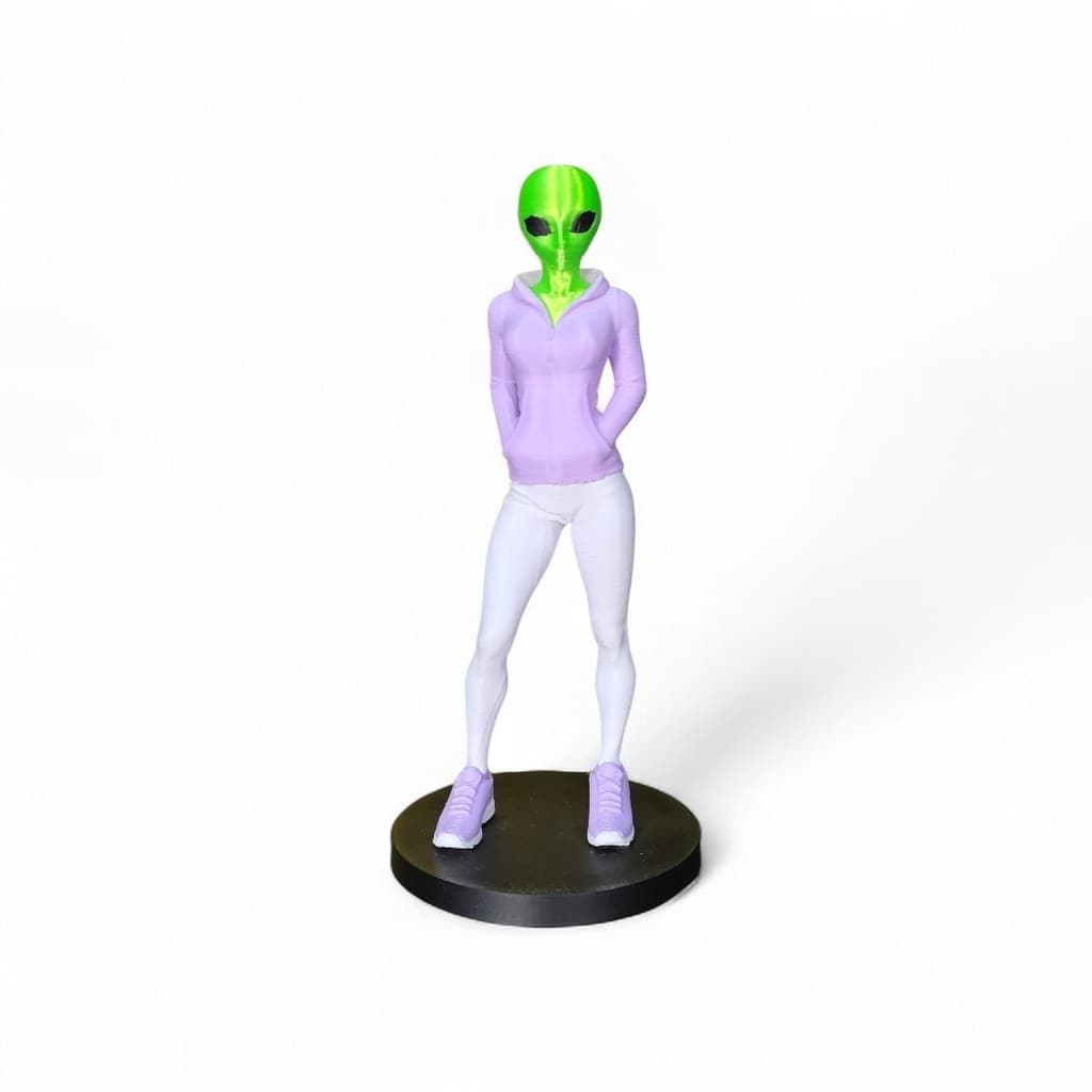 Boneco Et Alien Alienígena Mulher Extraterrestre 15cm Decora