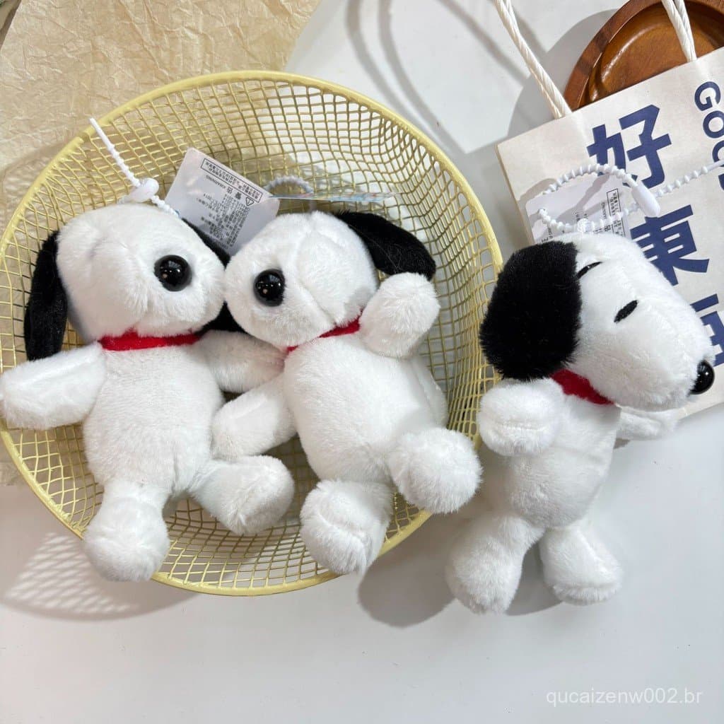 Brinquedo de Pelúcia Fofo Snoopy Pingente Boneca de Pelúcia Companheiro Infantil Colar Vermelho Pai Cachorro Pelúcia