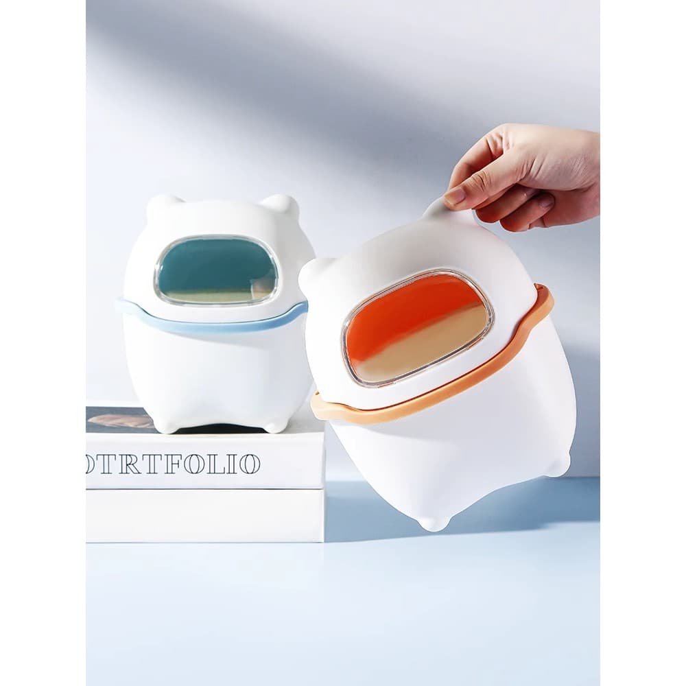 Lixeira de mesa fofa pequena Mini mesa de jantar mesa doméstica sala de estar mesa de café cesta de papel criativa com t