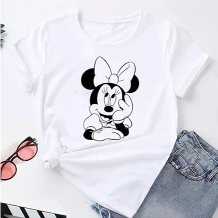 Blusa Linda Mickey Minnie Mouse Fofa Camiseta Feminina Camisa