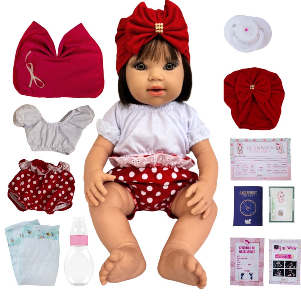 Bebê Reborn Boneca 45 cm Pode Molhar com Acessórios
