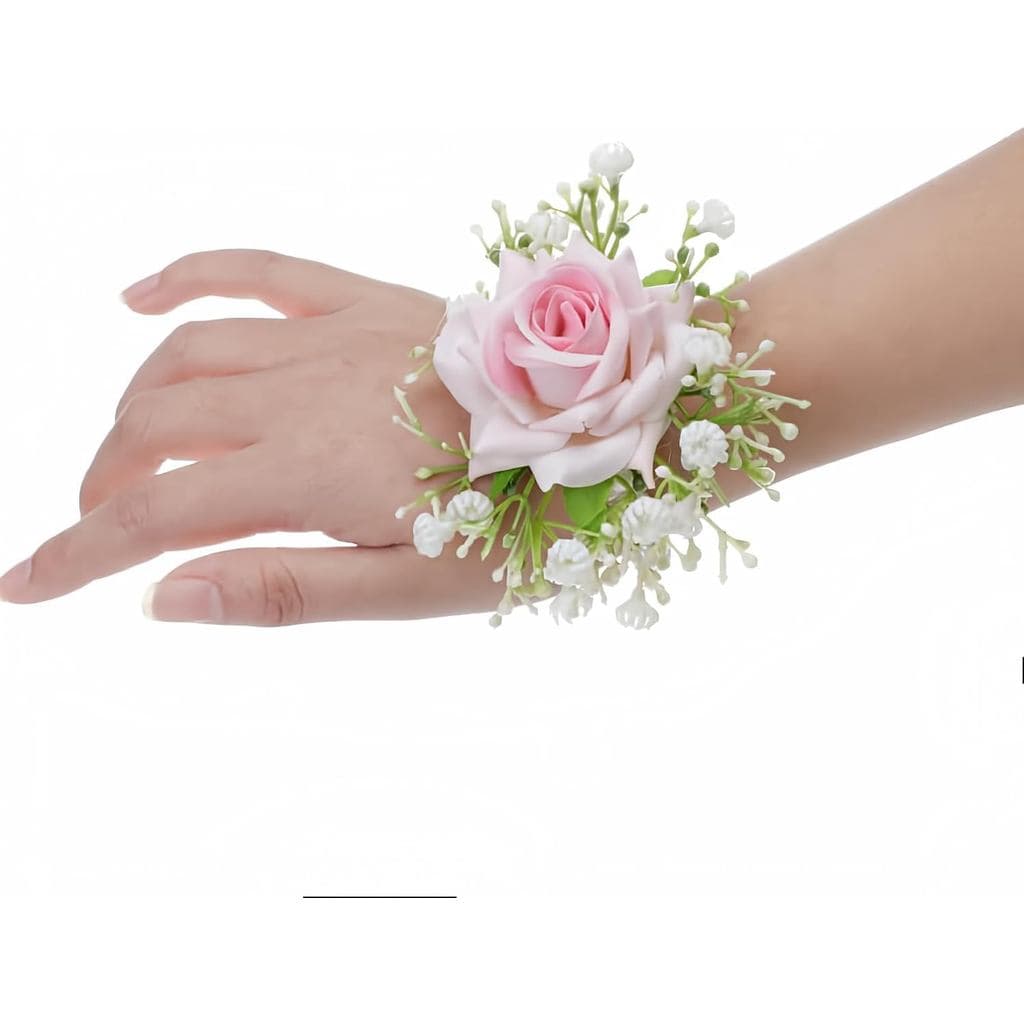 Guqqeuc Pulseira de Pulso para Dama de Honra, Flor de Rosa para Decoração de Baile de Formatura, Pulseiras de Pulso com