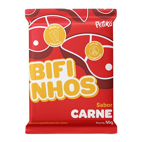 Petisco Snack Oba! Bifinhos Sabor Carne - Para Cães - Petiko | Petisco para cachorro, snack para cães, petisco saboroso
