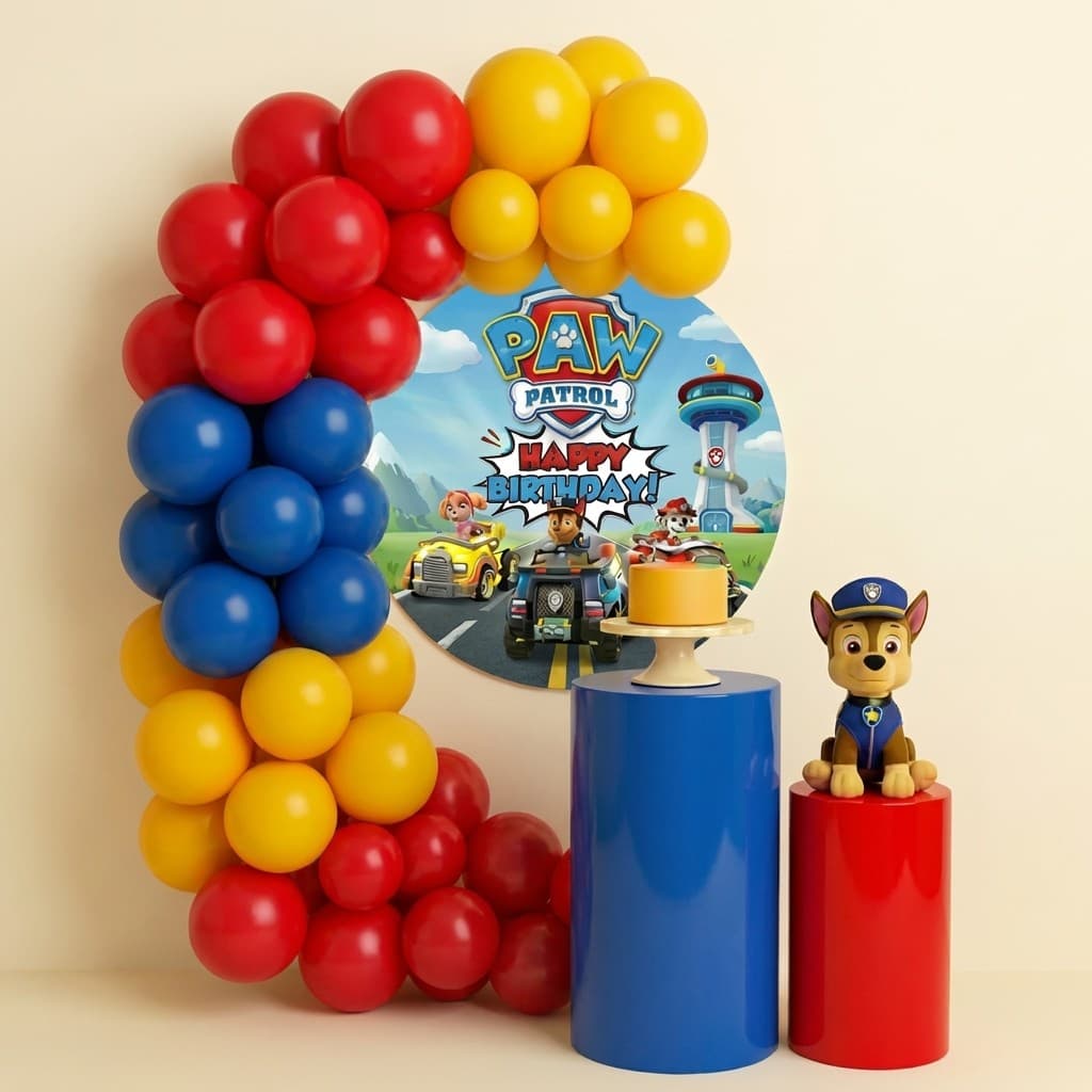 Kit 150un Bexigas Balões + Arco Desconstruido Decoração Festa Patrulha Canina