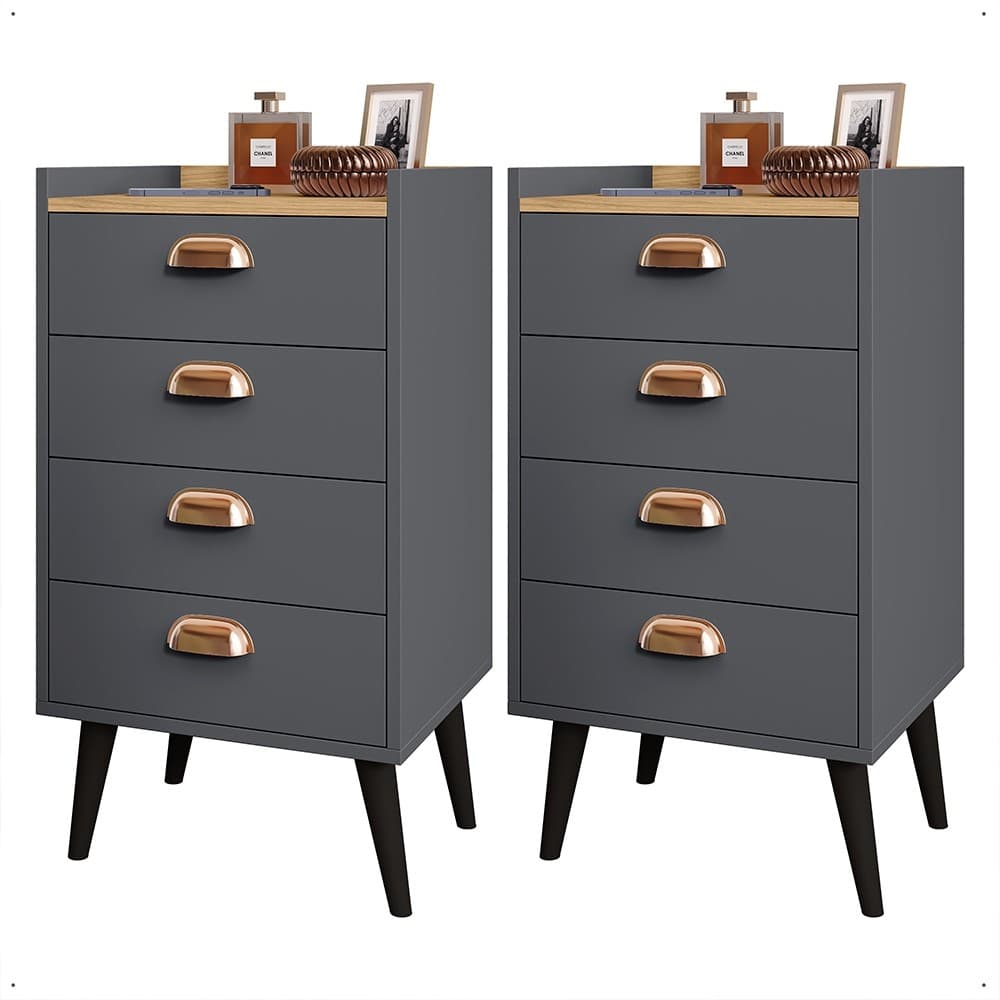 Kit  comoda ou mesa de cabeceira  Monet 4 Gavetas para quarto ou escritorio