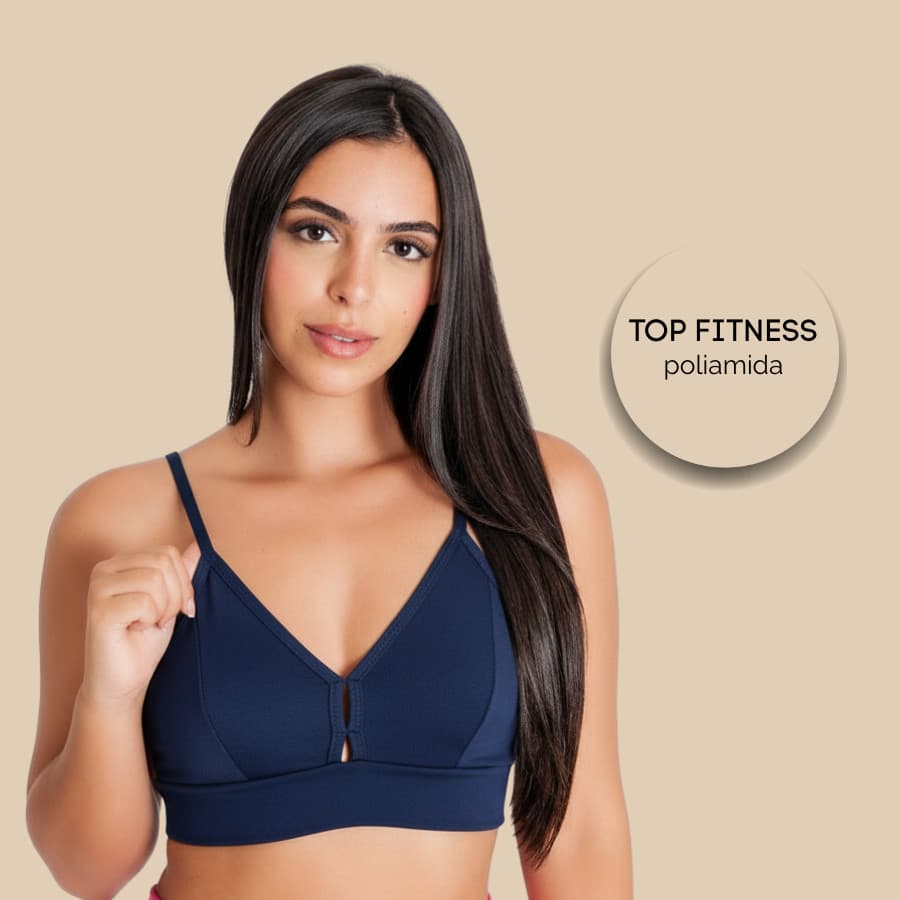 Top Fitness Feminino Poliamida Sustentação Academia Sem Transparência Alcinha Zero Transparência