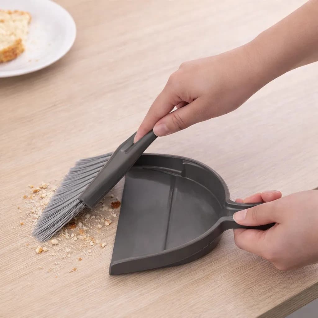 Conjunto Kit Escova e Pá Para Mesa Mini Limpeza Multiuso