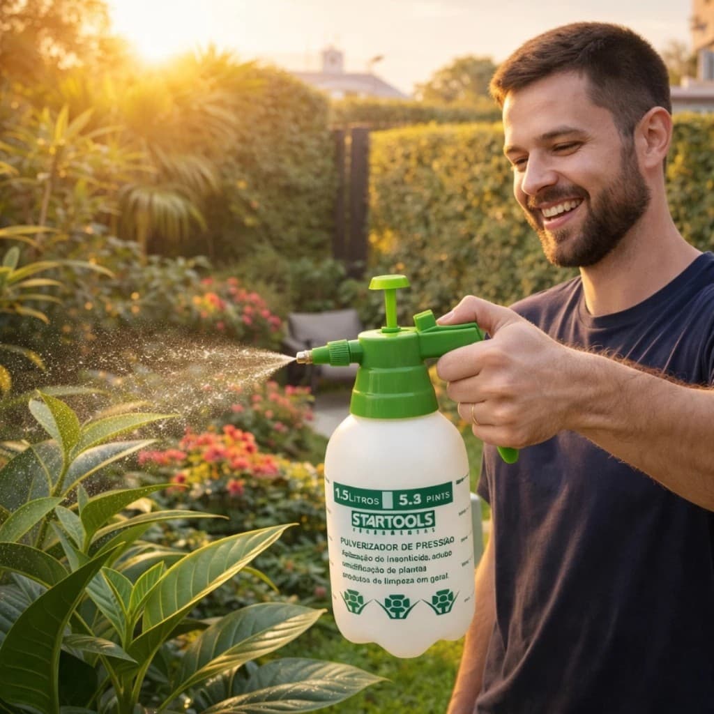 Pulverizador Plantas Gatilho Pressão Limpeza Vidros Bico Borrifador Água Jardinagem Verde