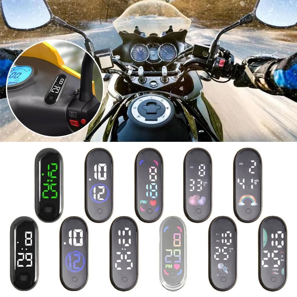 Relógio Digital Para Painel De Carro , À Prova D'água , Luminoso , Display LED , Motocicleta , Adesivo Elétrico