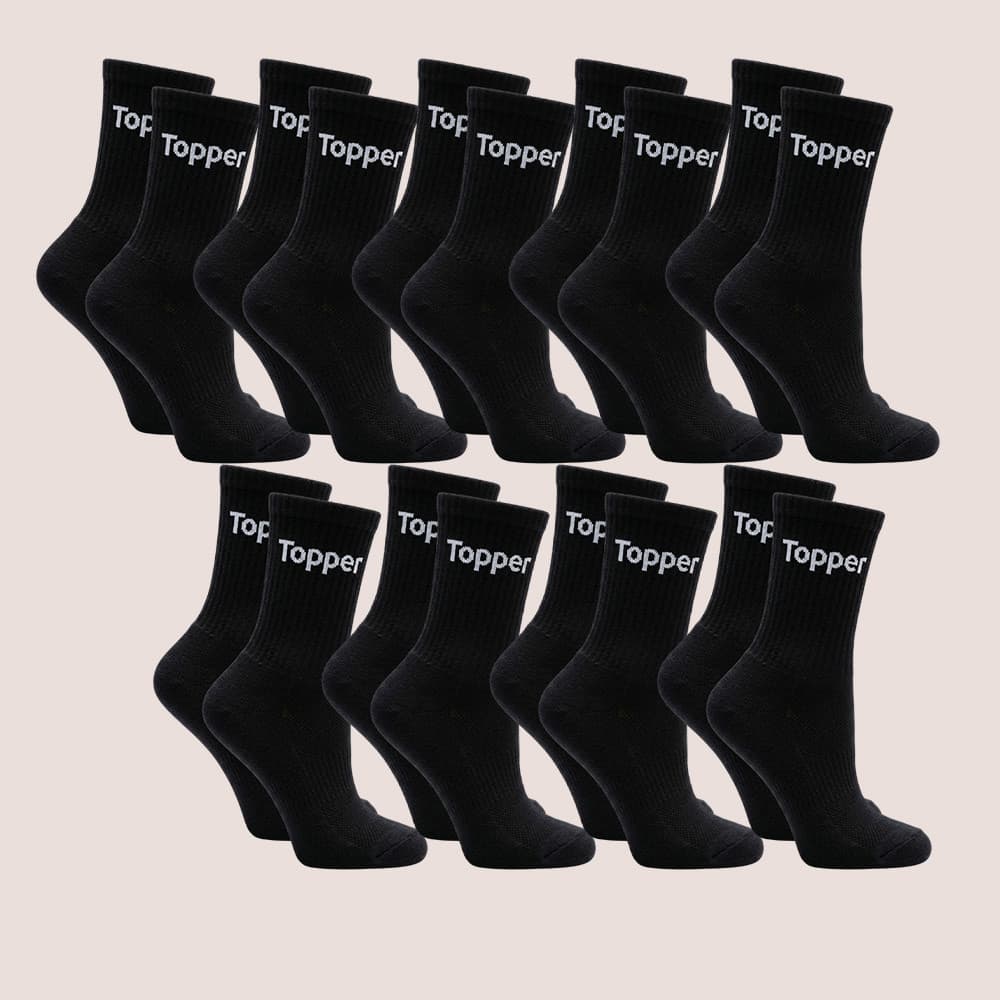 Kit 9 Pares Meia Topper Cano Alto Para Treinos