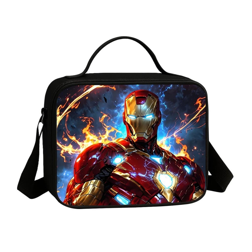 Mochila com Lancheira Infantil Escolar Termica Estampa Home Heroi Super de Ferro Avulsa ou Kit