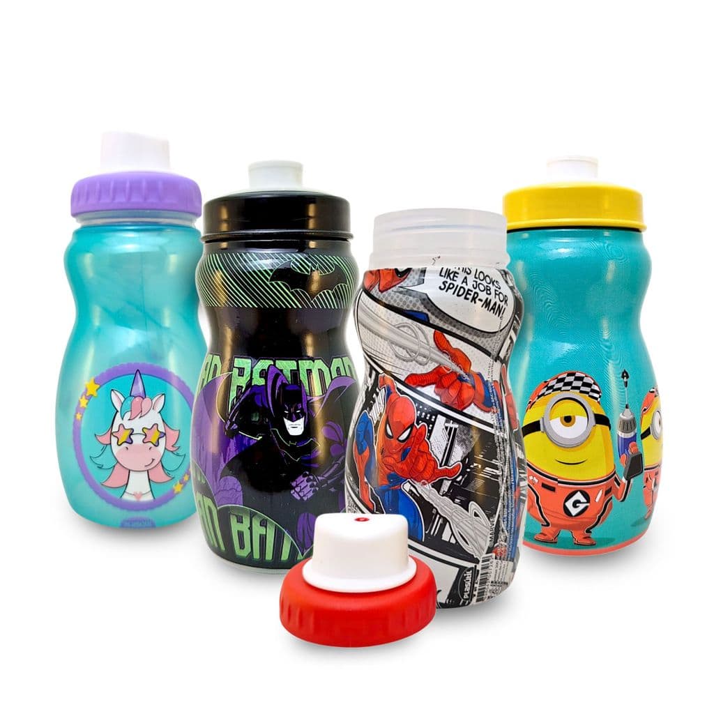 Garrafa Infantil Squeeze Escolar 300ml Personagens Plasutil