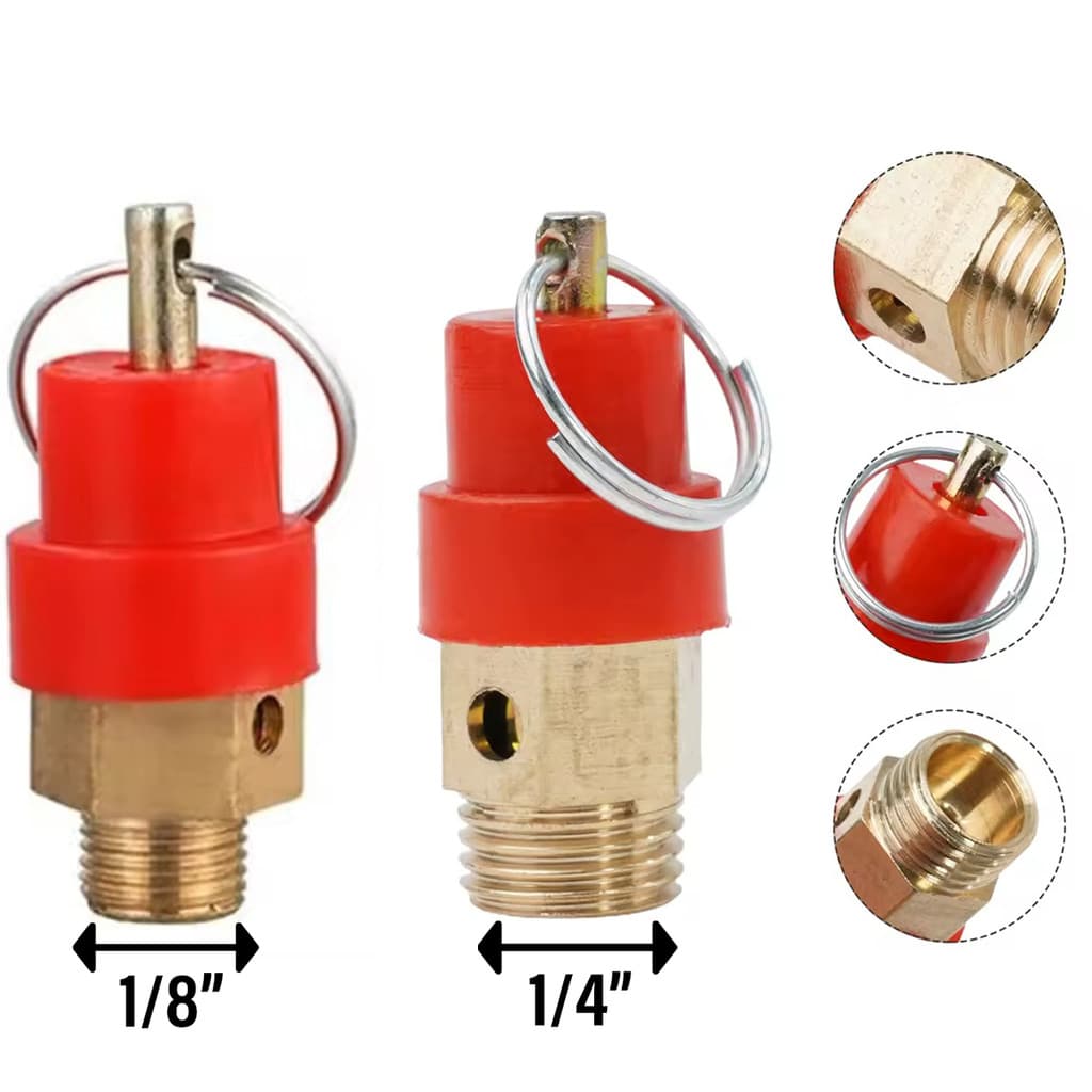 Válvula de Alívio de Segurança Para Compressor De Ar 1/8" e 1/4" Polegadas 120 PSI Alta Pressão