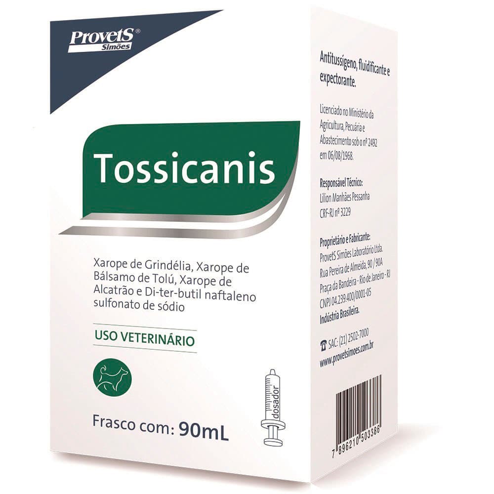 TOSSICANIS XAROPE PARA TRATAMENTO TOSSE EM CAES 90ML