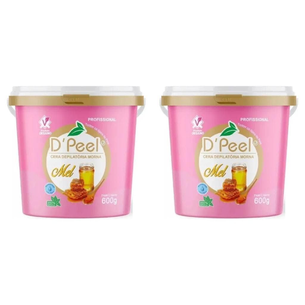 Kit 2 D´Peel Cera Depilatória Profissional Morna 600g - Mel  - Reds