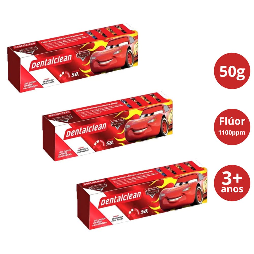 Gel Dental Carros Morango com Flúor 50g - Dentalclean