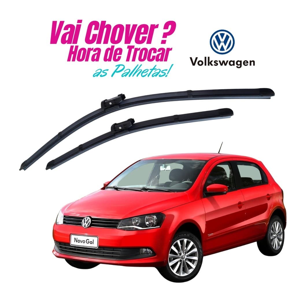 Par Palhetas Gol G-6 2013 a 2016 Limpador De Parabrisa Silicone Chuva