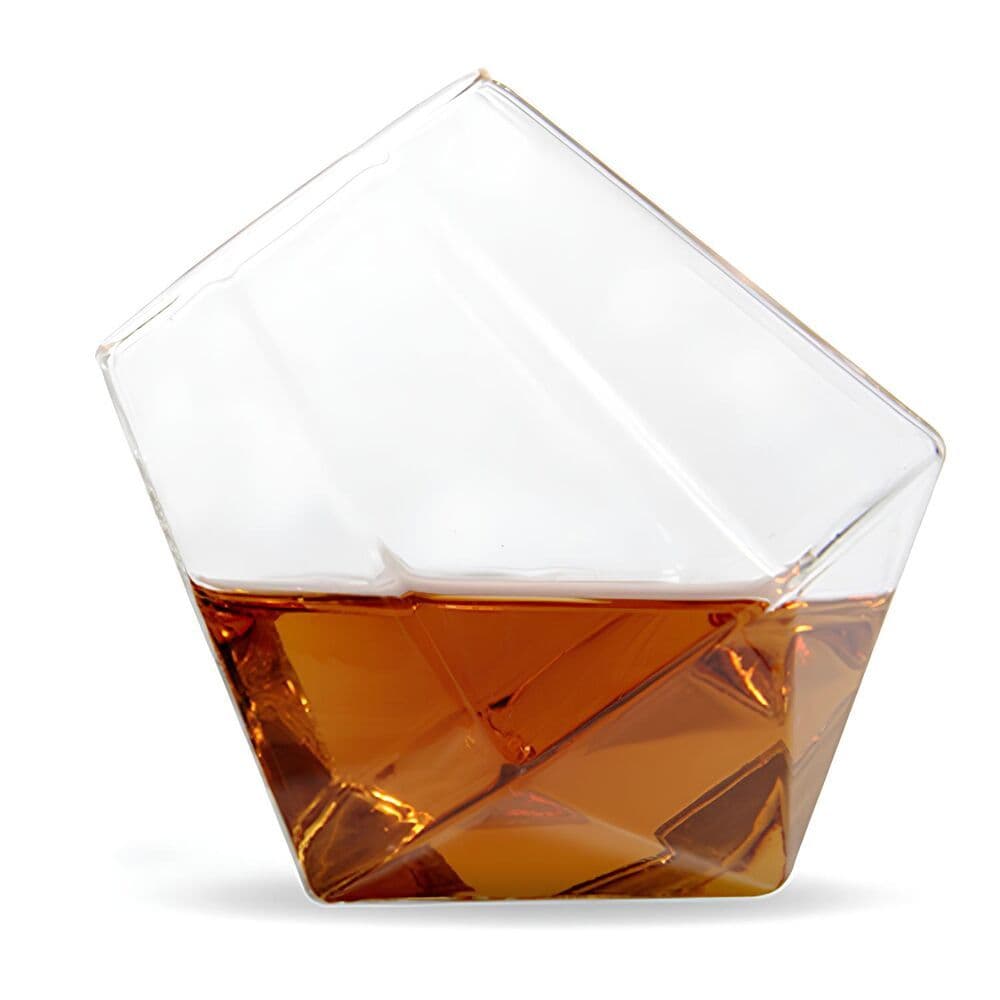 Copo Diamante 300ml Criativo de Cristal para Whisky e Coqueteis