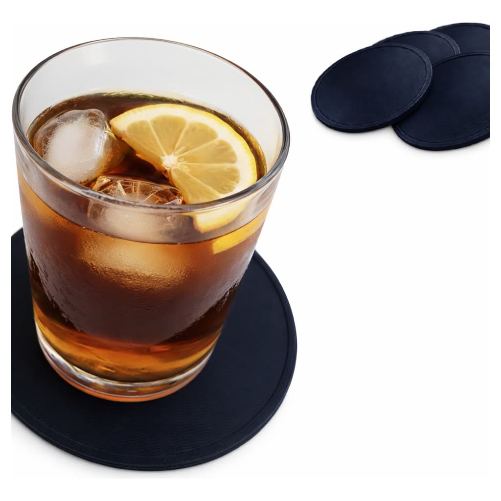 Porta Copos Jogo Kit 4 Suporte Caneca Restaurante Mesa Xicara 3d Preto Redondo Bebida