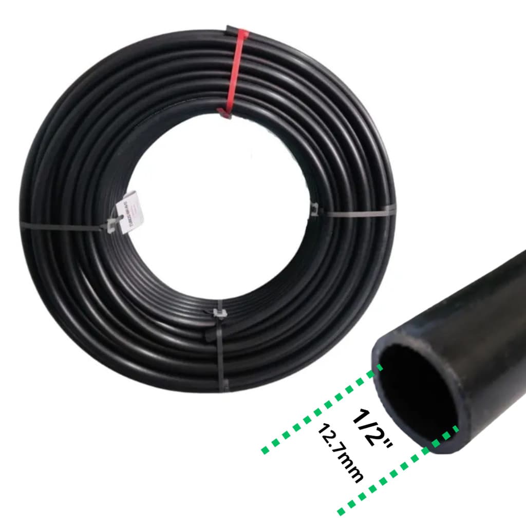 50 mts mangueira de 1/2" pra irrigação reforçada selo vermelho polietileno sem furos