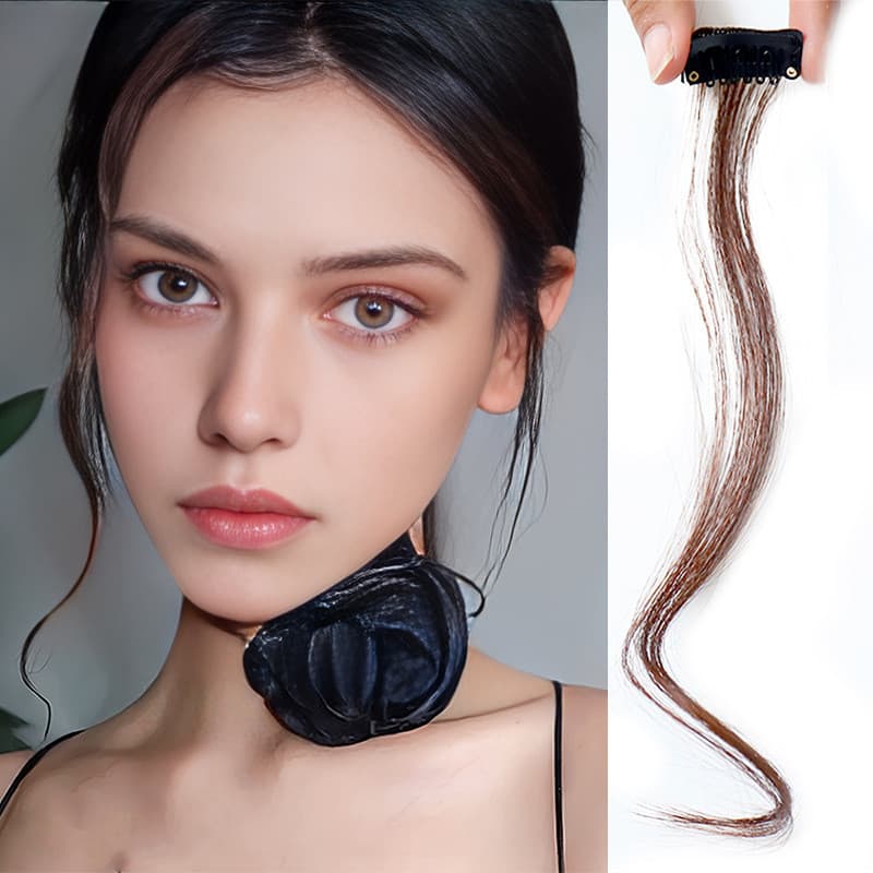 Franja ambos os lados franja ar pedaço de cabelo dragão barba falso rosto reparação ligeiramente fem