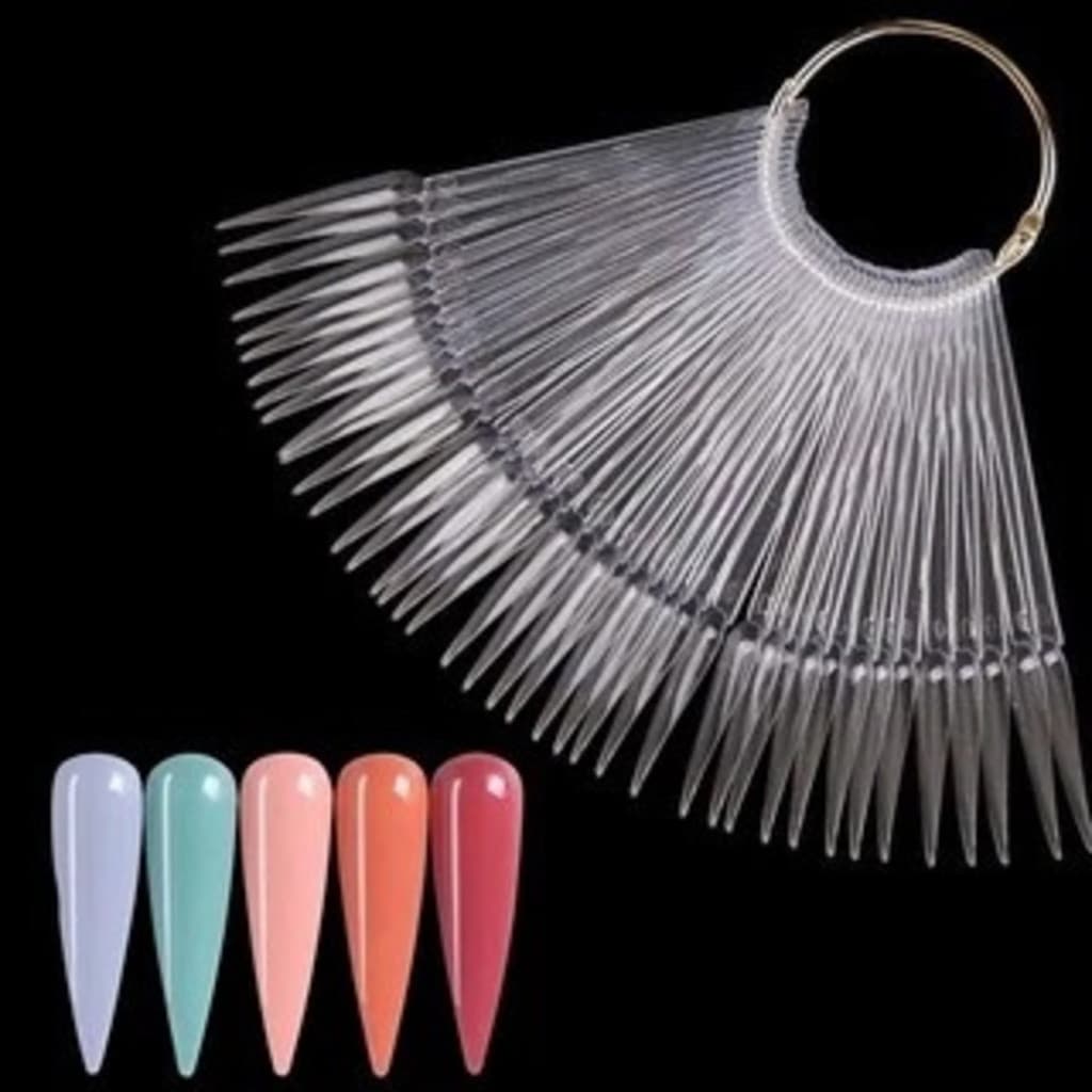 Leque Para Demostracao De Esmalte 50 Cores Mostruario Formado Stiledo Com Argola Para Pendurar v