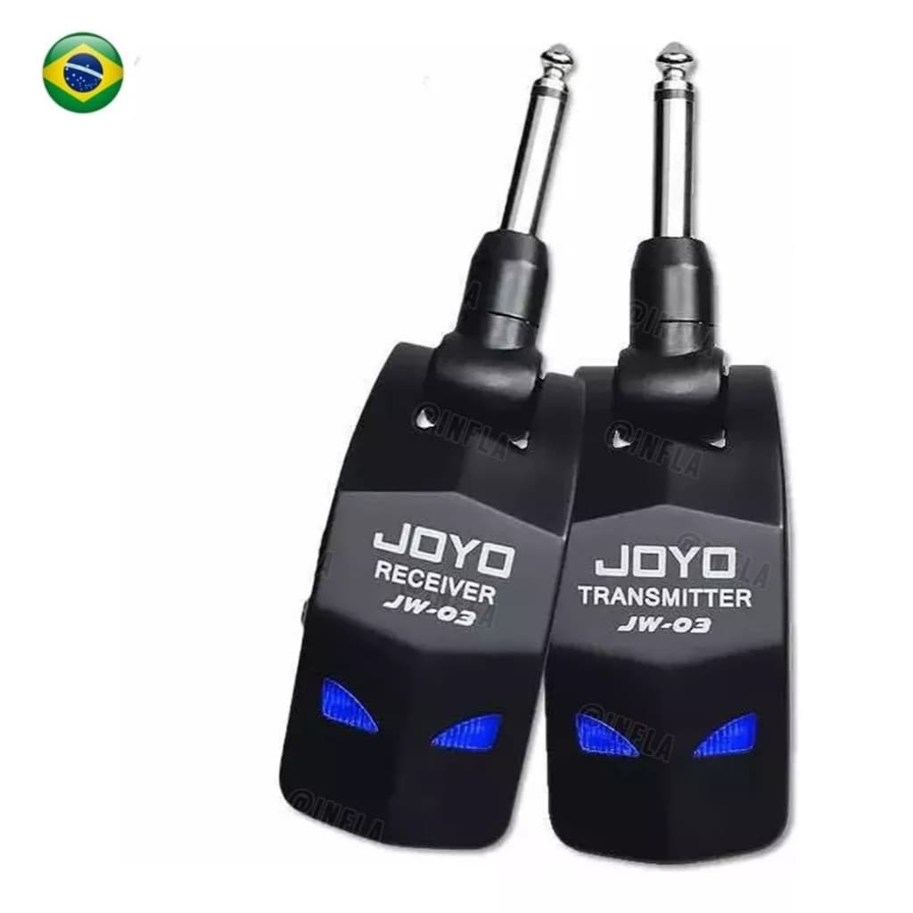 Kit Sistema Sem Fio Joyo JW-03 (Transmissor + Receptor) para Guitarra/Baixo | 8h Bateria