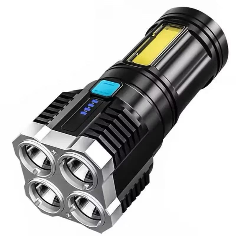 Lanterna LED Forte Super Potente 1500m Recarregável USB Portátil Ultra Brilhante 4 Modos Externa