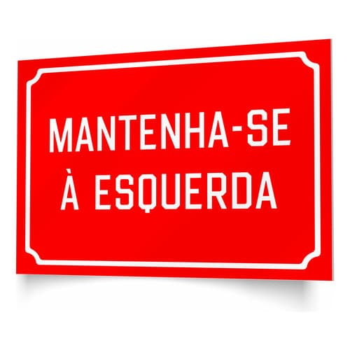 Placa Decorativa Mantenha-se À Esquerda Vintage Ps1mm Mantenha-se À Esquerda