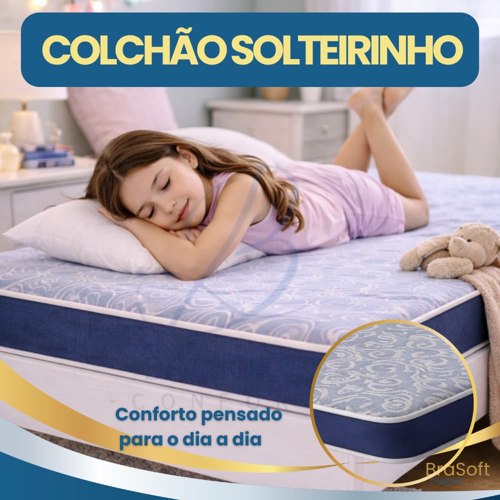 Colchão 100% Espuma Solteiro D20 Ortopédico 12cm Durável Acabamento PREMIUM