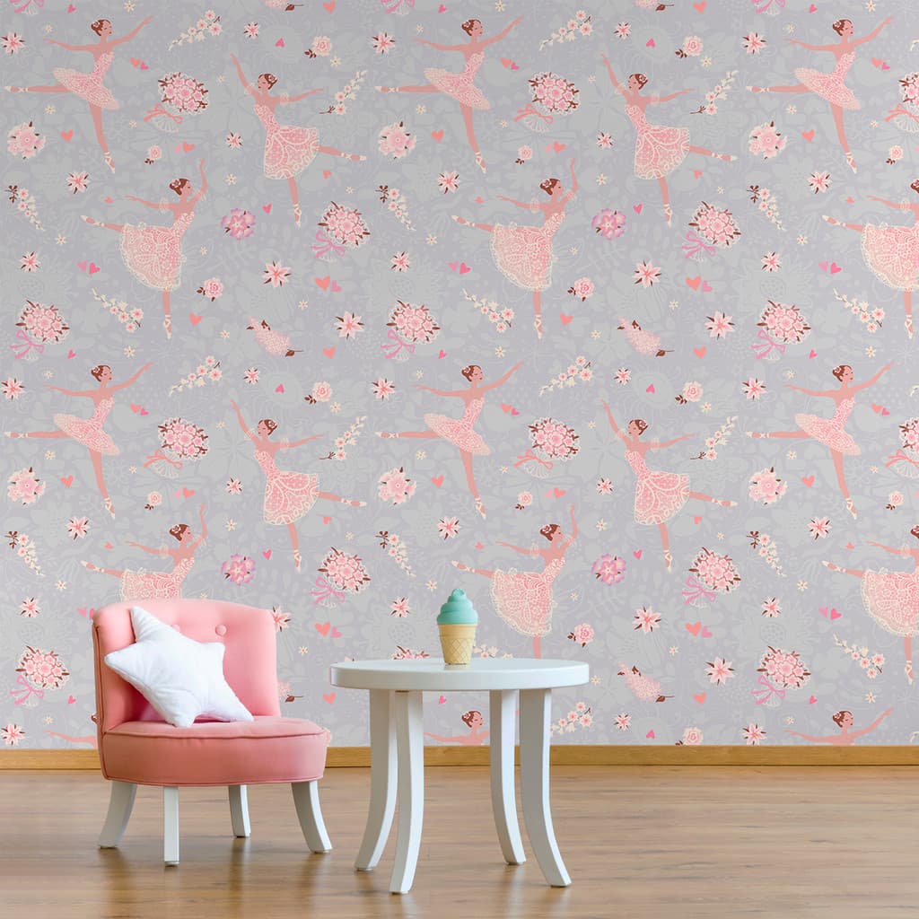 Papel De Parede Adesivo Infantil Para Meninas - Bailarinas