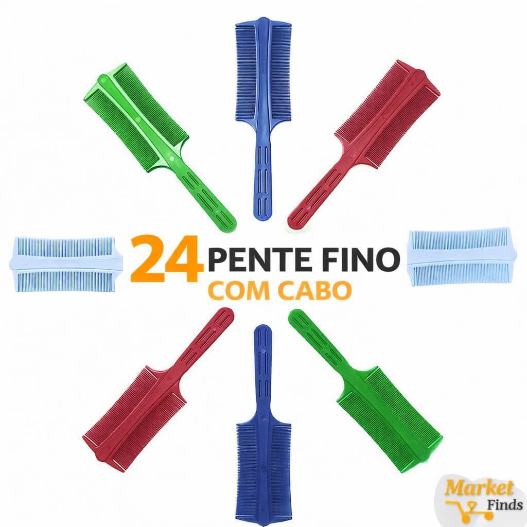 Pente Fino Com Cabo 24 unidades Tira Piolho e Caspa.