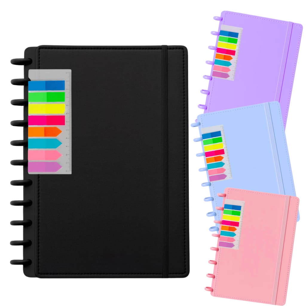Caderno de Disco Capa Dura A4/B5/A5 Inteligente Com 80 Folhas Reposicionavéis Material Escolar Volta As Aulas