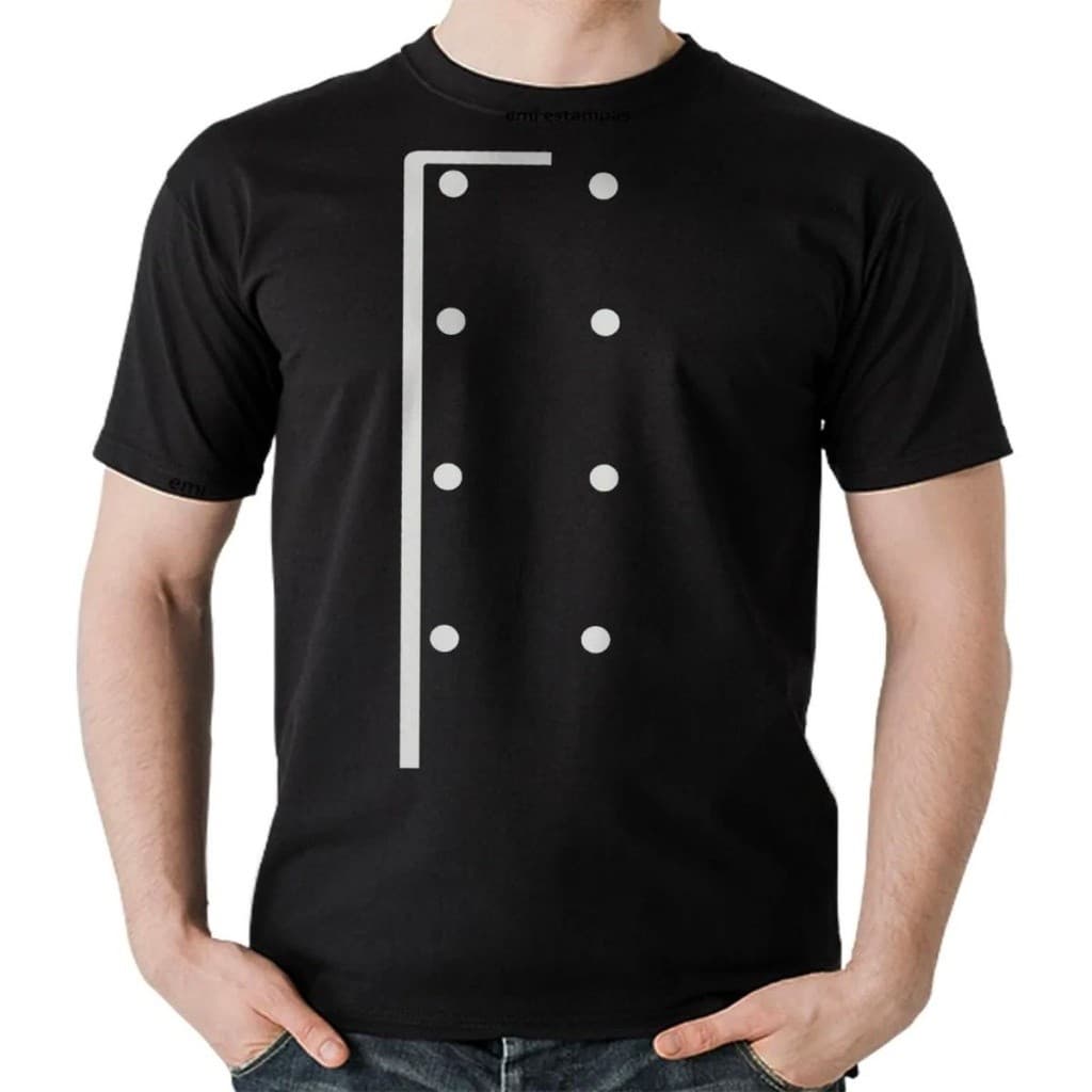 Camiseta Chef de Cozinha Preta Estampada Unissex 100% Algodão