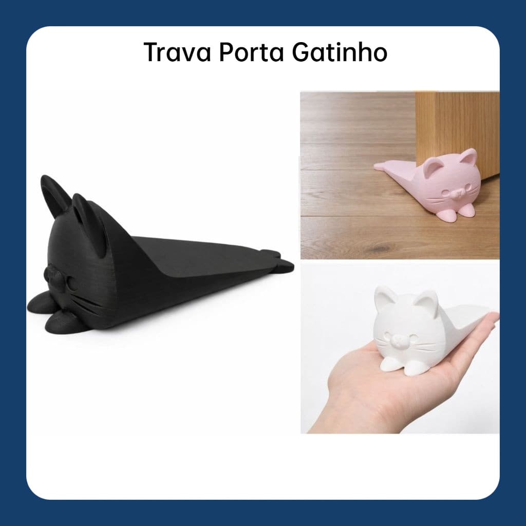 Trava Porta Gatinho Criativa – Peso Decorativo Anti-Vento | Cunha Aparador de Porta Resistente Gato Decoração para Casa