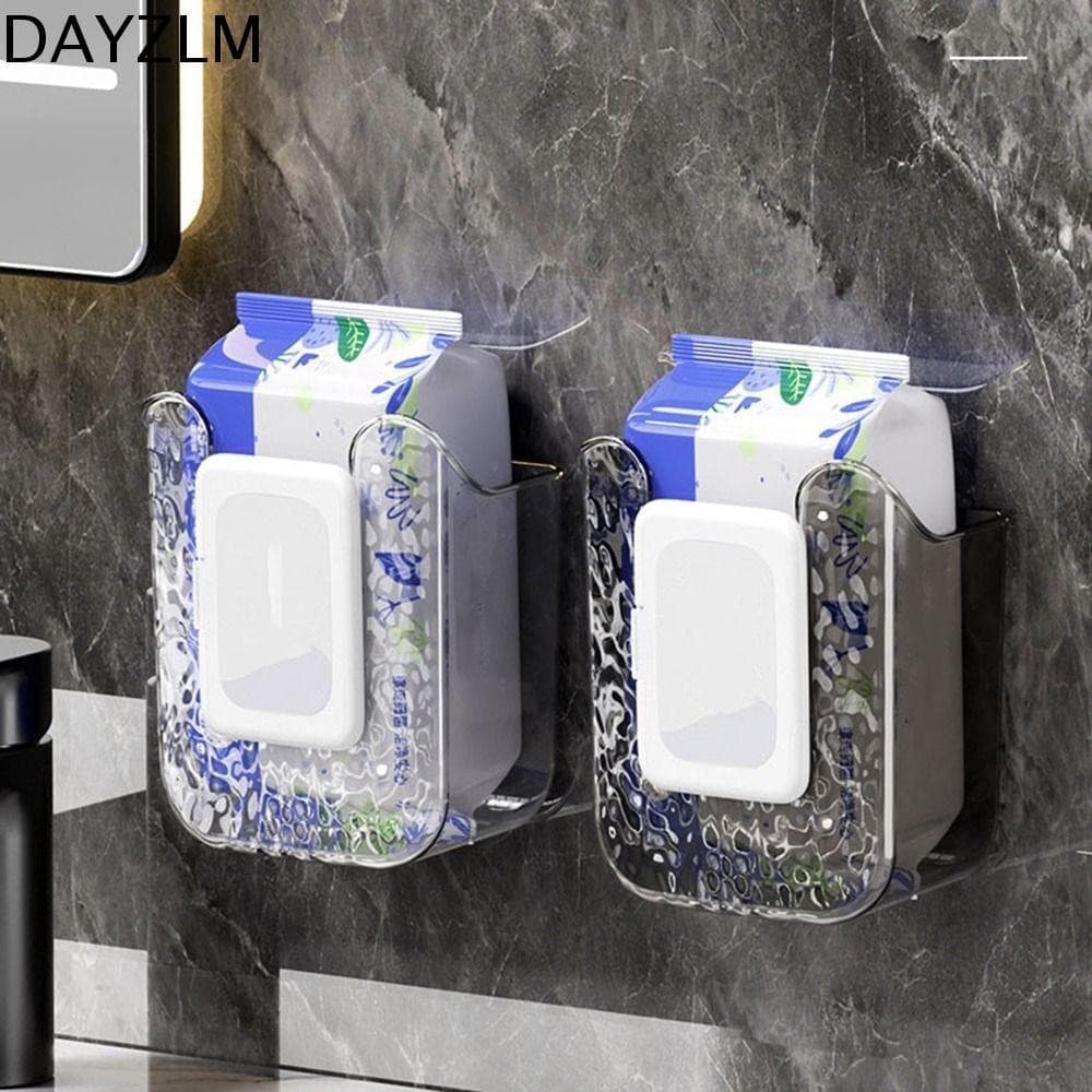 Caixa de Armazenamento de Papel Limpa, Tecido Plástico Autoadesivo Montado na Parede, Sem Necessidade de Perfuração DVU8