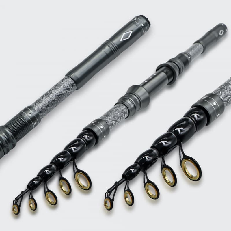 Vara De Pesca Portátil Mini Ultra Leve Telescópica De Carbono Com Assento De Carretel De Metal E Ponta Sólida Para Mar G