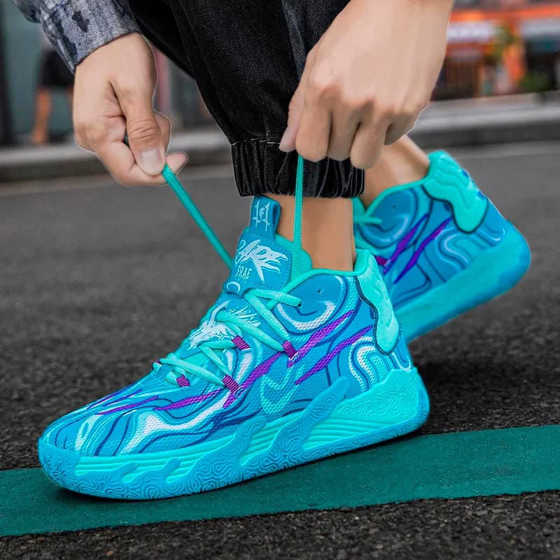 Homens e Mulheres Tênis de Basquete Respirável Sapatos Esportivos para Treino ao Ar Livre